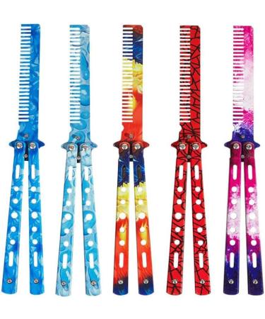 Comb Trainer Stainless Steel Unsharpened Slice Butterfly Training Comb for Beginner Aqua Blue Practice Comb Trainer - Buy Online on SooperMarket.com