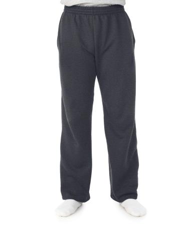 Fruit of the Loom Men's Sofspun Fleece Open Bottom Sweatpants XX-Large Charcoal Heather