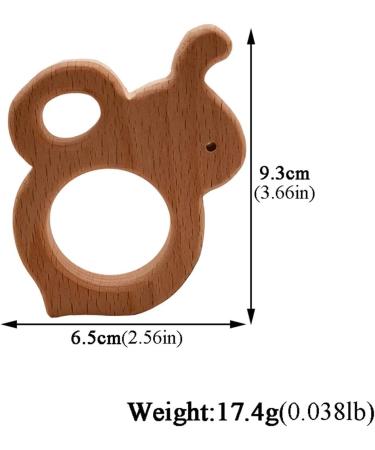 Wendysun 5pcs Cartoon Wood Teether Set - Natural Animal Round Bee Shape Baby Teething Toy - Buy Online on SooperMarket.com