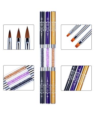 Kalolary 3PCs Acrylic Nail Brushes - Perfect Gel Nail Art & Design Accessories for Professional Nail Care - Buy Online on SooperMarket.com