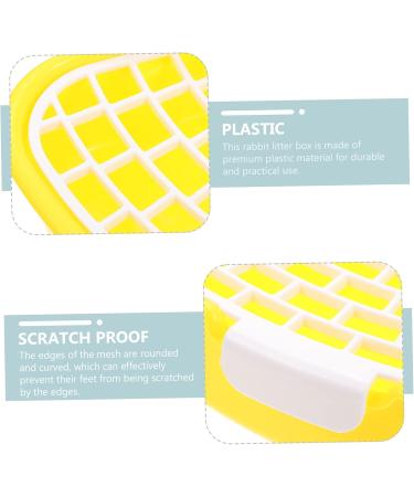 BELLIFFY Box Rabbit Toilet Ferret Litter Sand Bath for Hamsters Dwarf Hamster Toilet Bunny Potty Rat Plastic 25X19X10CM Yellow - Buy Online on SooperMarket.com