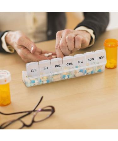 Large Weekly Pill Organizer Sukuos Large Daily Pill Cases for Pills/Vitamin/Fish Oil/Supplements (black+clear) - Buy Online on SooperMarket.com