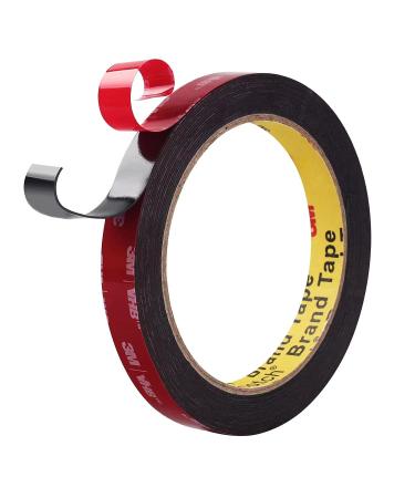 Realth Double Sided Tape Heavy Duty 5925 Black 1/2 x 15.4 Ft Waterproof Mounting Tape Permanent Adhesive for Home Office Automotive Deco Strips Lights 1/2 15.4Ft