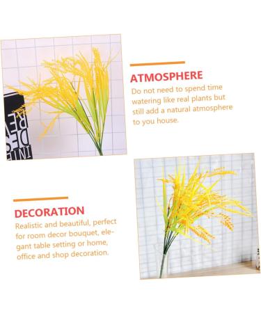 DECHOUS 4pcs 7 Simulated Rice Wheat Flower Natural Wheat Ears Flowers Artificial Wheat Stalks Wheat Decor Tall Wheat Ears Dried Flowers Fall Flower Bouquet Plastic Dining Table - Buy Online on SooperMarket.com