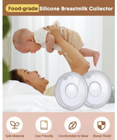 Lictin Reusable Breast Milk Collection Shells - Soft, Flexible Nursing Cups for Breastfeeding - 30ML/2PCS with Knitted Storage Bag - Buy Online on SooperMarket.com