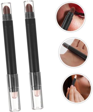 Gogogmee 2pcs Small Eyeshadow Double Ended Makeup Brush Eyeshadow Makeup Eye Shadow Makeup Black Abs - Buy Online on SooperMarket.com