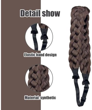 Braid Headband 5 Strands Synthetic Hair Braided Headband Chunky & Wide Plaited Braid Hair Band Adjustable Elastic Stretch Hairpiece for Girls (Style 3) - Buy Online on SooperMarket.com