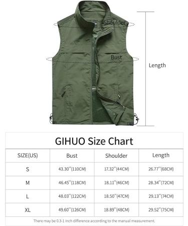 Gihuo Men's Lightweight Quick Dry Outdoor Fishing Vest - Style3 Army Green (Medium) - Buy Online on SooperMarket.com