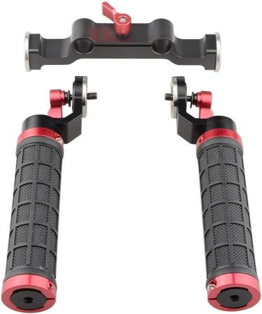 CAMVATE Rubber Handle Grip Shoulder Mount Rig for DSLR - Red (M6 Thread 31.8mm) | 1472 - Buy Online on SooperMarket.com