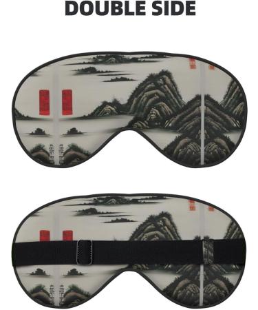 SSIMOO Landscape Painting Eye Mask - Soft Breathable Sleep Mask for Women | Perfect for Travel & Relaxation - Buy Online on SooperMarket.com