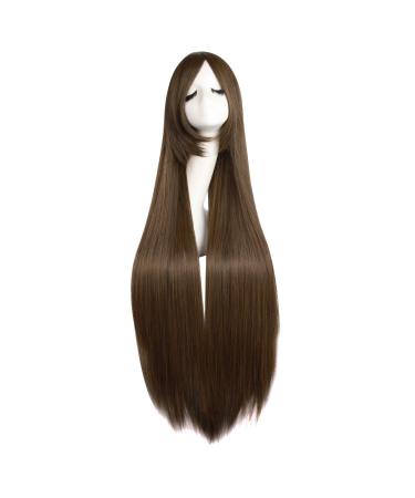 MapofBeauty 39"/100cm Fashionable Women Long Straight Hair Wig (Brown)