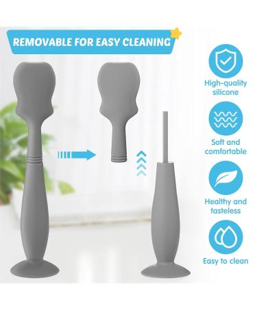4 Pack Soft Silicone Baby Diaper Cream Spatula Applicator Set - Mini Rash Cream Brush for Newborns (White Gray) - Buy Online on SooperMarket.com