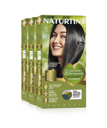 Natureint Biobased |Hair color oohne ammoniak |1n black |High proportion of natural ingredients3 pack |510 ml 1n.Ebony black 170 ml (3 pack)