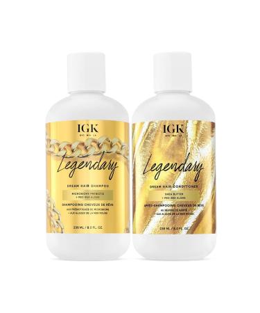 IGK LEGENDARY Dream Hair Shampoo and Conditioner Set | Healthy + Hydrated + Shine | Vegan + Cruelty Free | 8 Oz