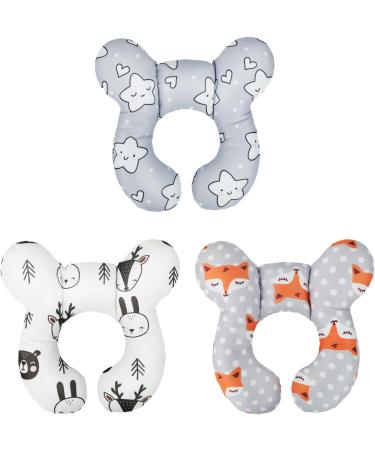 Baby Travel Pillow - Head & Neck Support Cushion for Infant 0-1 Year Old | Car Seat, Pushchair, Stroller | Fox Design - Buy Online on SooperMarket.com