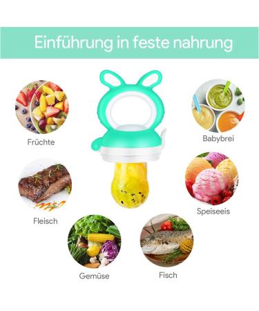 Silicone Baby Fruit Feeder & Pacifier | 3-Pack Fresh Fruit Feeders | Infant Bite Ring - Green - Buy Online on SooperMarket.com