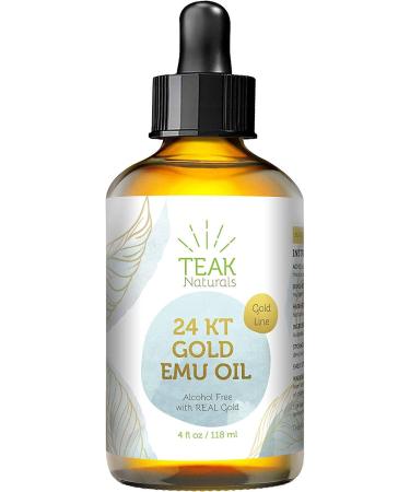 Teak Naturals 24K Gold Emu Oil 4 oz - Organic Australian Gold Line Series - Buy Online on SooperMarket.com