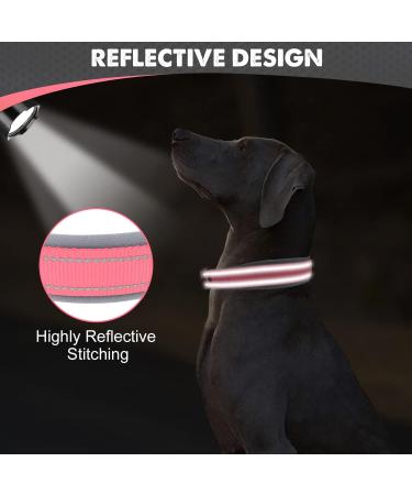 Joytale Extra Large Dog Collar - Softly Padded Neoprene Reflective Nylon Wide Collar for XL Dogs - Pink (1 Pack) - Buy Online on SooperMarket.com