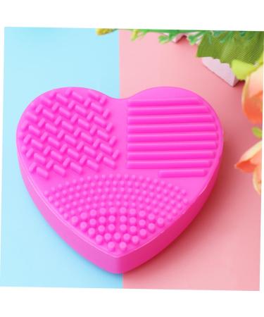Cabilock Silicone Tool Brush Cleaner Mat Brush Cleaning Pad Brush Washing Mat Makeup Brush Cleaning Tool Heart-shaped Cleaning Supplies 8X8.5cm Rosy - Buy Online on SooperMarket.com