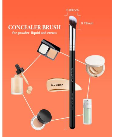 Concealer Brush for Flawless Makeup | Under Eye & Nose Contour Brush (Black E871) - Perfect for Cream & Liquid Foundation - Buy Online on SooperMarket.com