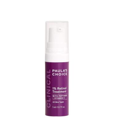 Paula's Choice CLINICAL 1% Retinol Treatment Cream with Peptides, Vitamin C & Licorice Extract, Anti-Aging & Wrinkles, Travel Size. PACKAGING MAY VARY. 0.17 Fl Oz (Pack of 1)