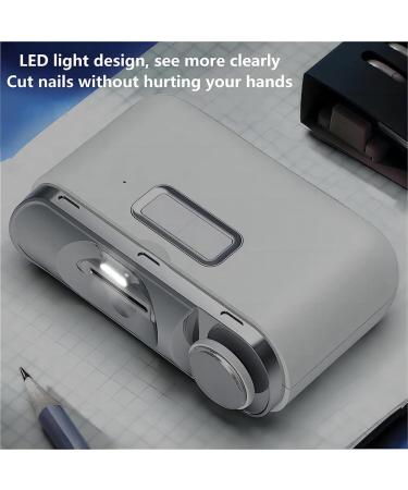 LAXED 1 Piece 2 in 1 Electric Nail Clipper Cutter Automatic Nail Grinder Trimmer Multifunctional Electric Nail Clipper with LED Light for Baby Adult Mini Manicure Tool - Buy Online on SooperMarket.com
