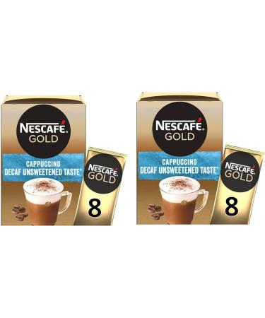 Nescafe Gold Cappuccino Decaf Unsweetened Taste Bundle with Reusable Cup & Stirrer Sticks|Instant Coffee Sachets|Individually Wrapped|For Nescafe Gold Lovers - Buy Online on SooperMarket.com