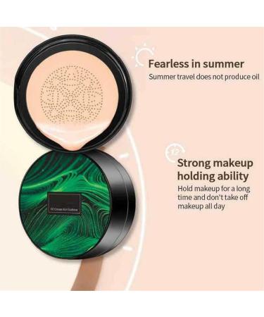 Air Cushion CC Cream - Long Lasting Mushroom Head Foundation | Bright Makeup Base with Sponge (2PCs) - International Shipping - Buy Online on SooperMarket.com