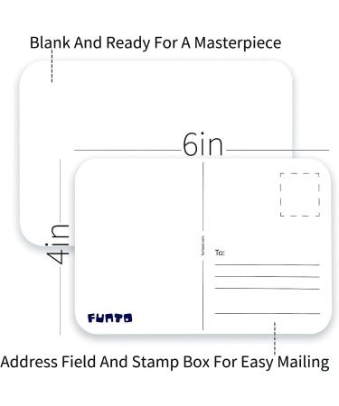 Funto Blank Watercolor Paper Postcards - 50 Cards 4x6 140lb/300gsm | Acid-Free Heavyweight Art Paper for Watercolor Journal, Thank You Notes & Greeting Cards - Buy Online on SooperMarket.com