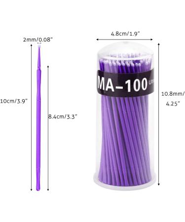 Surplex 400pcs Micro Applicator Brushes - Purple | Ideal for Makeup, Nail Art, and Painting - Buy Online on SooperMarket.com