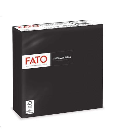 Fato disposable paper napkind ideal for informal lunch and buffets pack with 50 napkins size 33x33 4-folded 2-layer color black FSC certified