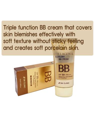 3W CLINIC Collagen & Luxury Gold BB Cream 1.69Oz SPF50+/PA+++ - Wrinkle Care Formula - Buy Online on SooperMarket.com