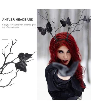 minkissy Branches Antlers Headband Halloween Horns Hairbands Animal Headband Antler Butterfly Hair Hoop Goddess Headdress Photo Prop for Halloween Cosplay Party Random Color - Buy Online on SooperMarket.com
