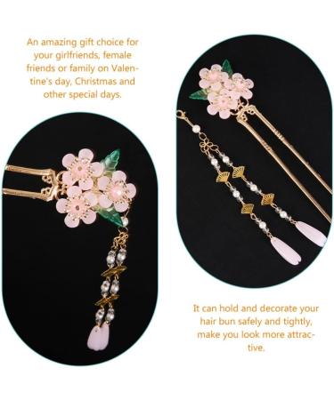 minkissy Chinese Style Hair Stick Pink Hanfu Tassel Drop Hair Pin Traditional Hair Pin for Women Girls Ladies - Buy Online on SooperMarket.com