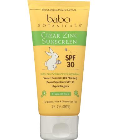 Babo Botanicals Clear for Babies Fragrance Free Zinc Sunscreen Lotion - SPF 30-3 fl oz Pack of 1