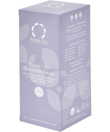 Solaris Tea - Organic Chamomile Dream | 100% Organic Whole Leaf Tea | Certified Vegan | 40x Biodegradable Stitched Teabags (1 x 60 g) - Buy Online on SooperMarket.com