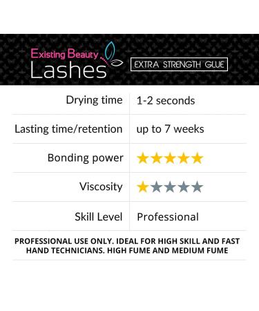 Extra Strong Professional Eyelash Extension Glue - 1-2s Drying Time with 6-7 Week Retention - 5ml by Existing Beauty Lashes - Buy Online on SooperMarket.com