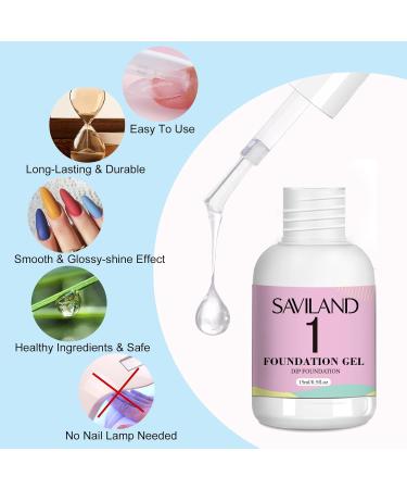 Shop Saviland 15ml + 60ml Dip Powder Foundation Base - No Curing Needed for DIY Nails | Large Capacity for Nail Salons - Fast International Shipping - Buy Online on SooperMarket.com