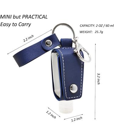 BRICUGLE Hand Sanitizer Holder Keychain with Mini Bottle - Refillable Cosmetic Container for Handbags, Purse, Backpack, and Keys (Blue) - Buy Online on SooperMarket.com