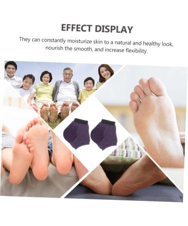 HAPINARY 5 Pairs Moisturizing Socks Heel Sleeves Feet Lotion Slipper Socks Silicone Gel Foot Lotion Cracked Heel Socks Summer Socks Gel Sock Anti Slip Socks Foot Protector Purple Cotton - Buy Online on SooperMarket.com