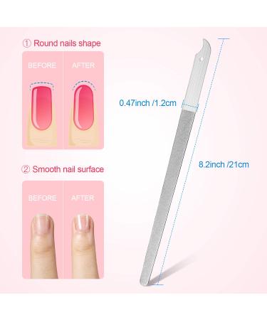 8 Pack Stainless Steel Diamond Nail File Set - Double Sided Metal Buffer for Fingernails and Toenails - Manicure Pedicure Tools for Salon and Home - 8 Inches - Buy Online on SooperMarket.com