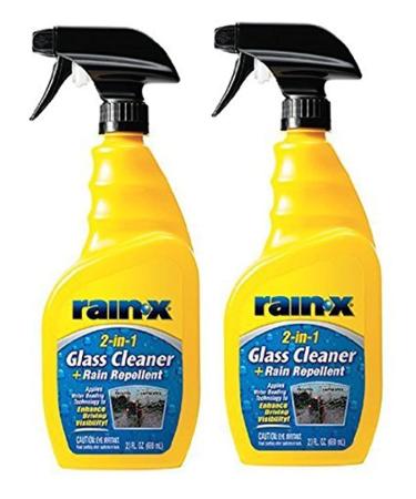 Rain-X 5071268 2-in-1 Glass Cleaner and Rain Repellant - 23 oz, 2- Pack