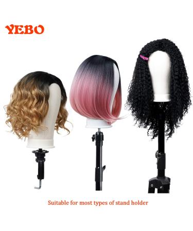YEBO 21 Inch Polyurethane Canvas Block Head Wig Display with Stand - White - Buy Online on SooperMarket.com