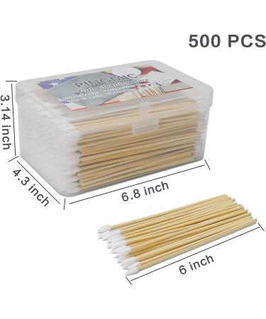 500PCS Precision Gun Cleaning Swabs - 6 Inch Pointed Cotton Swabs with Bamboo Handle - Lint Free & Sturdy - Ideal for Gun Cleaning, Makeup, Electronics - Includes Storage Case - Buy Online on SooperMarket.com