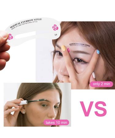Sioppkik 24 Forms Eyebrow Template Set - Reusable DIY Makeup Tool for Perfect Eyebrows | International Shipping Available - Buy Online on SooperMarket.com