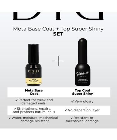 Didier Lab Premium Clear Gel Base and Top Coat Set - Long Lasting UV Gel Polish - Shellac Base Coat and No Wipe Top Coat - 2pcs Set - Buy Online on SooperMarket.com