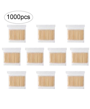 1000PCS Double Ended Cotton Swabs | Wooden Cotton Buds for Makeup Travel Ear Cleaning & Pets - Buy Online on SooperMarket.com