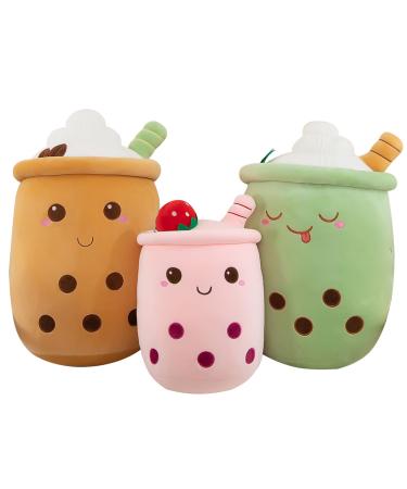 Bubble Tea Plush Pillows Cute Boba Plushies Soft Toys Giant Boba Stuffed Animal pillow for Boba Lovers (Green 50cm) Green 50cm