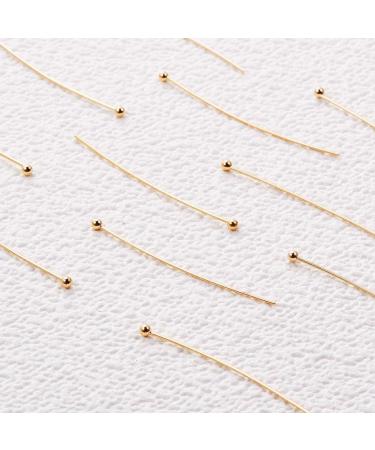 100pcs 18K Gold Plated Ball Head Pins 22 Gauge for DIY Jewelry Making - 35x0.6mm - Buy Online on SooperMarket.com