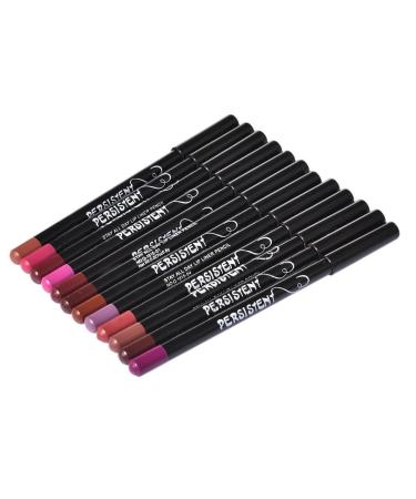 Lip Gloss Make Up Liner Pencil Natural Lip Makeup 12 Different Colors Waterproof and Long Lasting Lip Liner Pencil Set Pearl Eyeliner Kit Metalic Eyeliner Liquid Eyeliner Set for Girls Woman